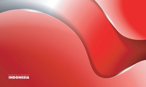 Simple 3d background in red design with little white and glowing shape. Good background for indonesia independence day. Dirgahayu republik indonesia mean is happy indonesia independence day vector