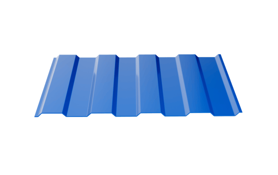 3d Blue Metallic Corrugated Galvanised Iron For Roof Sheet 3d Illustration png