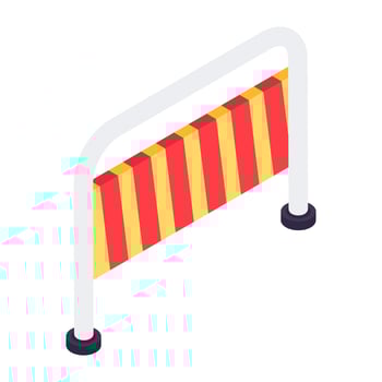 Trendy flat design of road block board vector