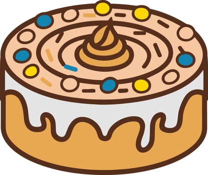 a vanilla cake illustration isolated - vector