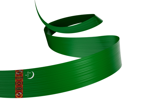 3d Flag Of Turkmenistan 3d Shiny Waving Ribbon Flag 3d Illustration png