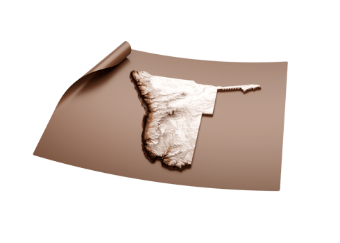 Map Of Namibia Old Style Brown On Unrolled Map Paper Sheet 3d Illustration png