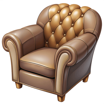 Sofa with Button Tufted Cartoon Style png