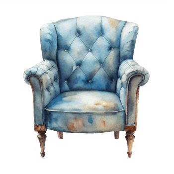 Sofa with Button Tufted Watercolor Item png