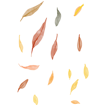 Watercolor autumn leaf vegetation png