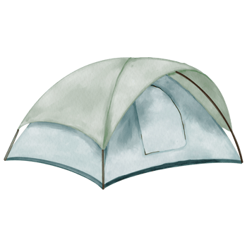 watercolor camping tent png
