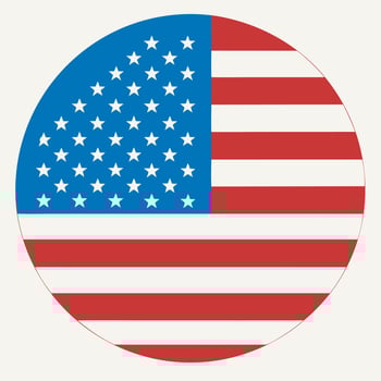Round USA flag design vector