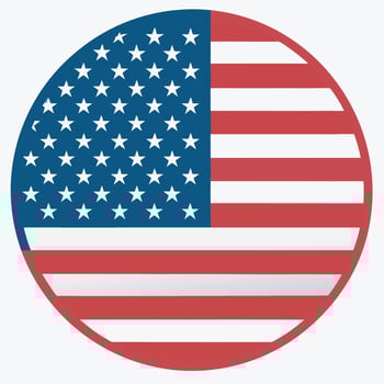 Round USA flag design vector