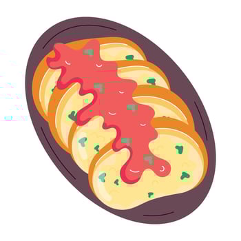 WebA flat sticker of garlic bread dish vector