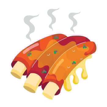 A flat style sticker of chicken platter vector