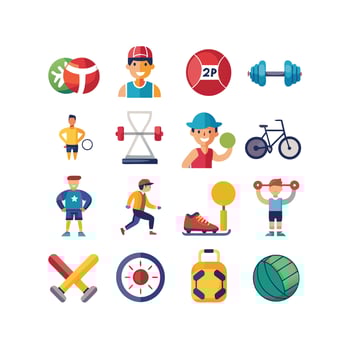 Sports and Fitness Icon Set Illustration vector