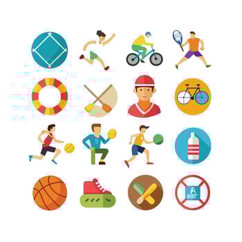 Sports and Fitness Icon Set Illustration vector
