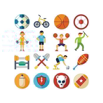 Sports and Fitness Icon Set Illustration vector