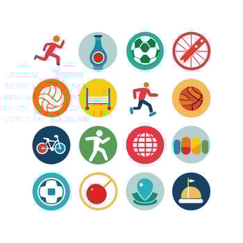 Sports and Fitness Icon Set Illustration vector