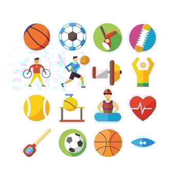 Sports and Fitness Icon Set Illustration vector