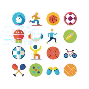 Sports and Fitness Icon Set Illustration vector