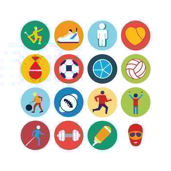 Sports and Fitness Icon Set Illustration vector