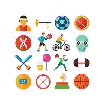 Sports and Fitness Icon Set Illustration vector