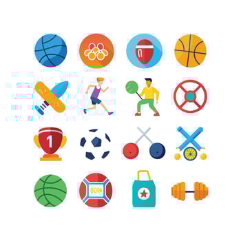 Sports and Fitness Icon Set Illustration vector