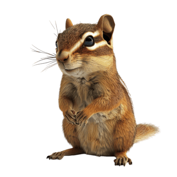 Chipmunk Perched on a Rustic Tree Branch On Transparent Background. Genereted AI png
