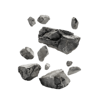 Black rocks on a transparent background png