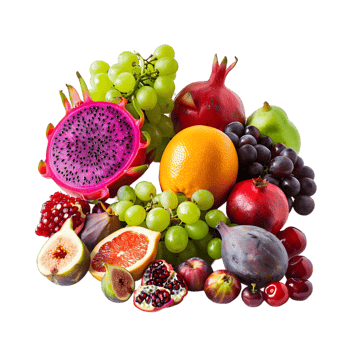 Mixed fruits on a transparent background png