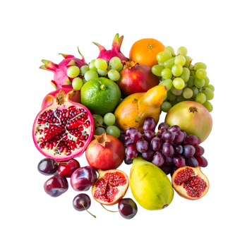 Mixed fruits on a transparent background png