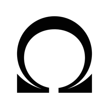 omega symbol icon vector