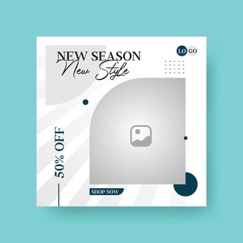 Fashion sale social media post template vector
