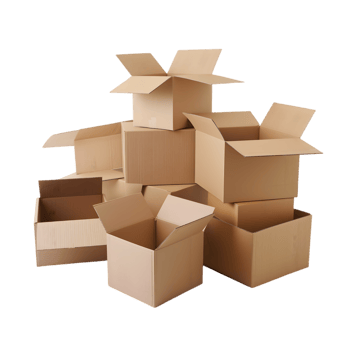 Open cardboard boxes on a transparent background png