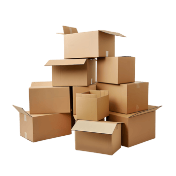 Open and close cardboard boxes on a transparent background png