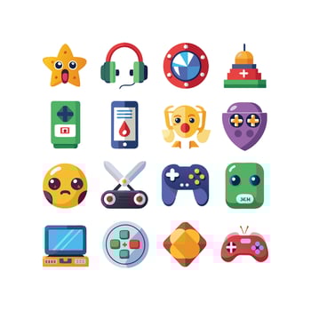Gaming Icon Set Illustration vector