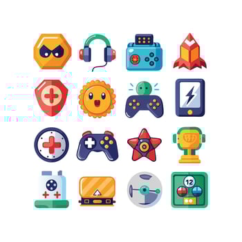 Gaming Icon Set Illustration vector