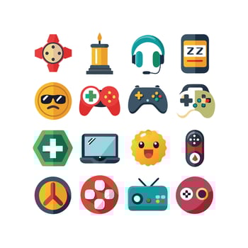 Gaming Icon Set Illustration vector