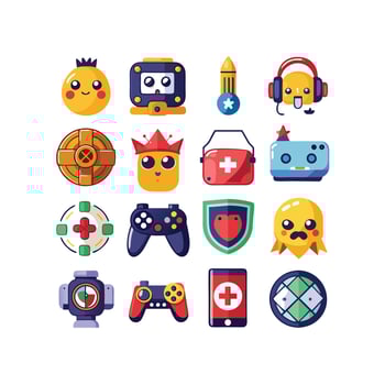 Gaming Icon Set Illustration vector