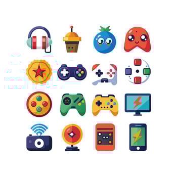Gaming Icon Set Illustration vector