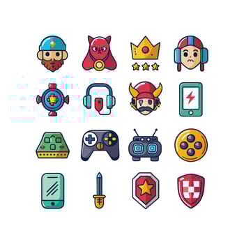 Gaming Icon Set Illustration vector