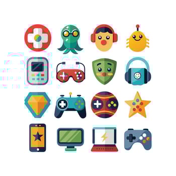Gaming Icon Set Illustration vector