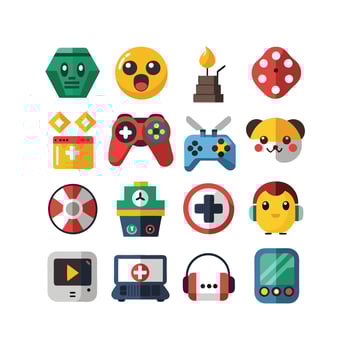 Gaming Icon Set Illustration vector