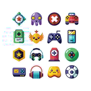 Gaming Icon Set Illustration vector