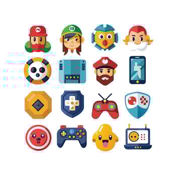 Gaming Icon Set Illustration vector