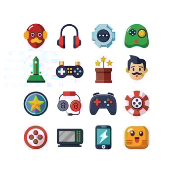 Gaming Icon Set Illustration vector