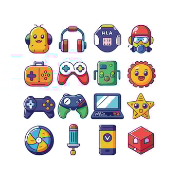 Gaming Icon Set Illustration vector