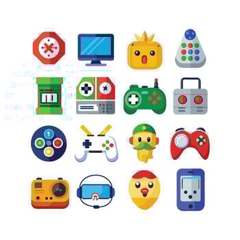 Gaming Icon Set IllustrationGaming Icon Set Illustration vector