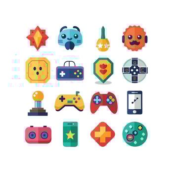 Gaming Icon Set IllustrationGaming Icon Set Illustration vector