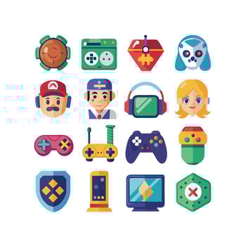 Gaming Icon Set IllustrationGaming Icon Set Illustration vector