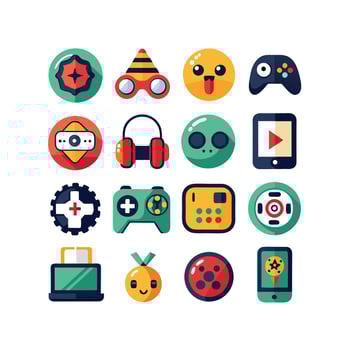 Gaming Icon Set IllustrationGaming Icon Set Illustration vector