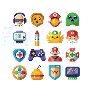 Gaming Icon Set IllustrationGaming Icon Set Illustration vector