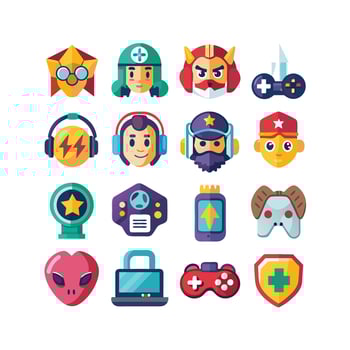 Gaming Icon Set IllustrationGaming Icon Set Illustration vector