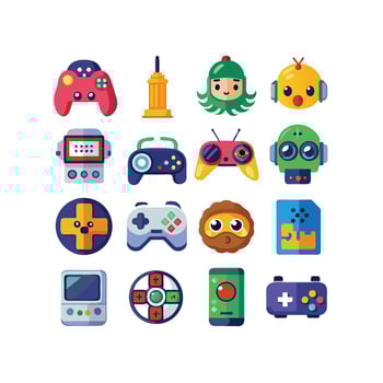 Gaming Icon Set IllustrationGaming Icon Set Illustration vector